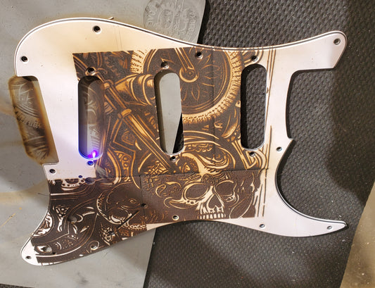 Guitar Backplate and Pick Guard Laser engraving/cutting